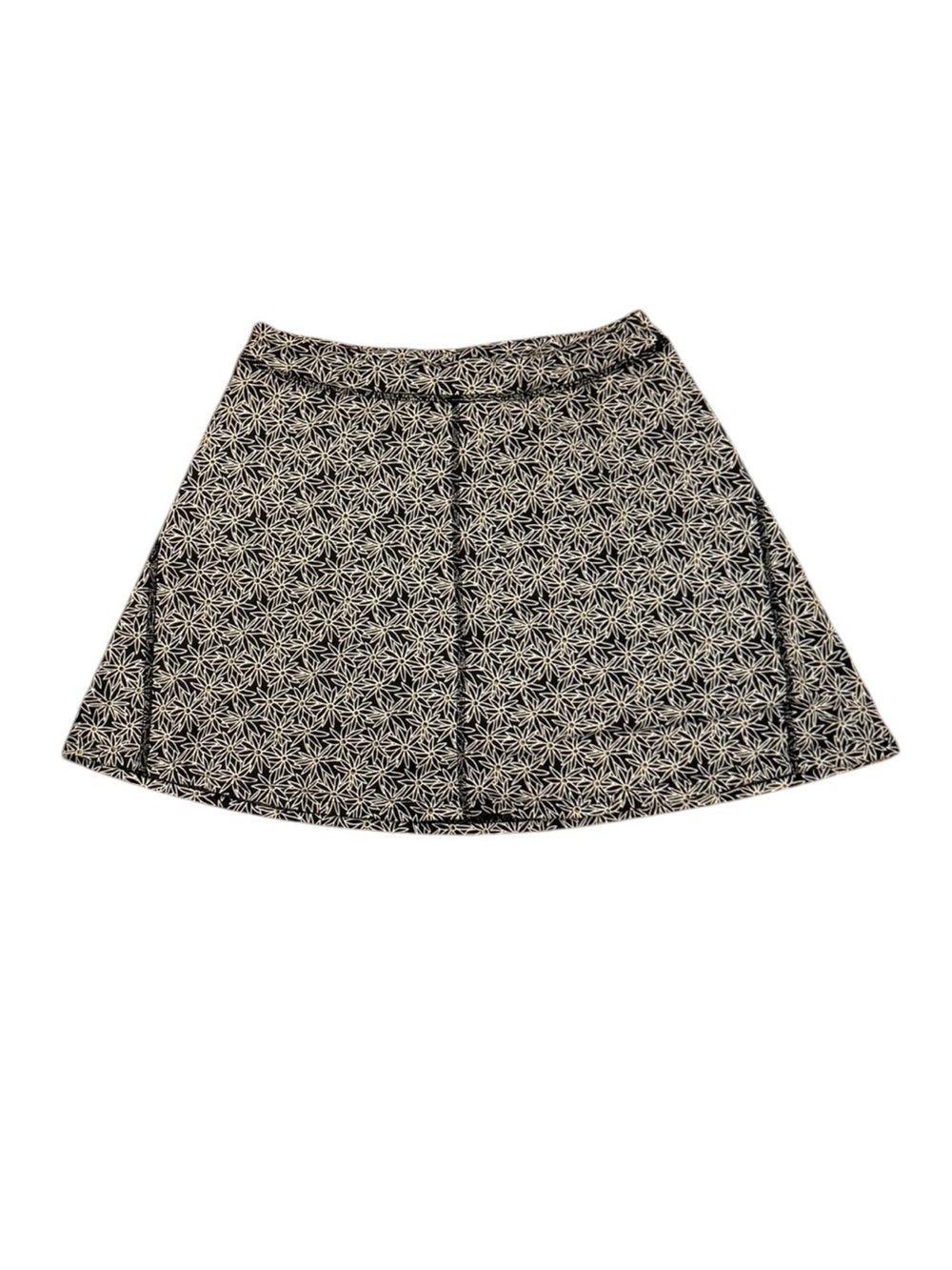 VINTAGE Toad&Co Black and Cream Mini Skort with Floral Geometric Print - Size M